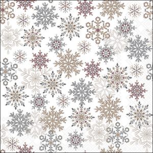 Lunch Napkin - Snowflakes All Over WHITE