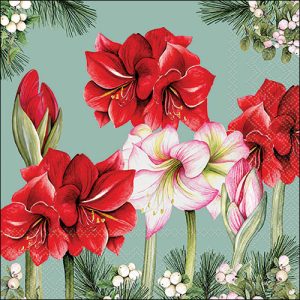 Lunch Napkin - Blooming Amaryllis Sage
