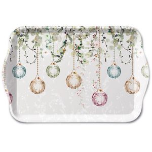TRAY - Floral Christmas GREY (13 x 21cm)