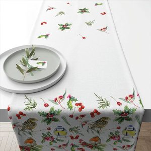 TABLE RUNNER (Cotton) - Birds In Winter