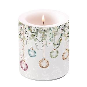 Candle MEDIUM - Floral Christmas GREY
