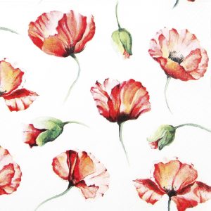 Lunch Napkin - Poppy Drawing