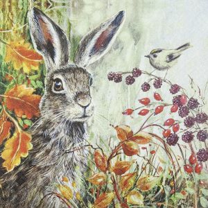 Lunch Napkin - Rabbit in Autumn