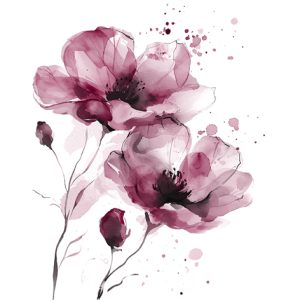 Cocktail Napkin - Fiori Delicati burgundy