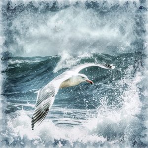 Lunch Napkin - Seagulls in Stormy Sea
