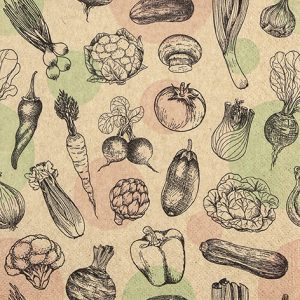 Lunch Napkin - Veggies RECYCLED