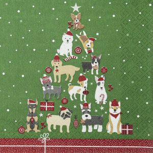 Lunch Napkin - Christmas Dogs