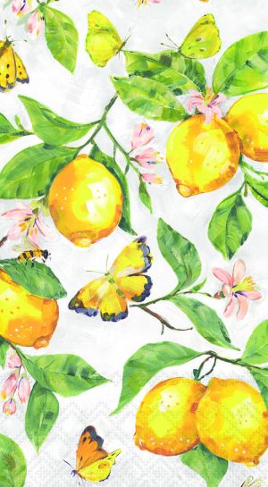 Guest Towels - Fresh Lemons WHITE