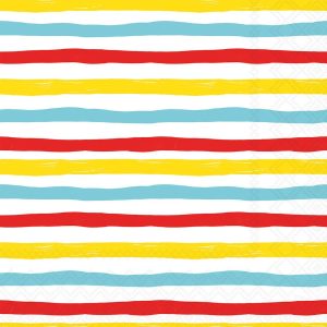 Cocktail Napkin - Wavy Stripes RED