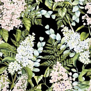 Cocktail Napkin - Soft Lilacs BLACK