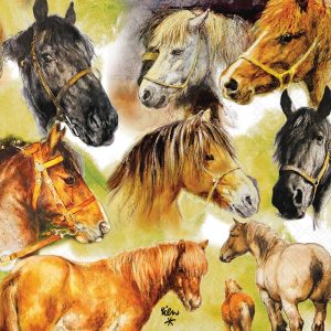 Lunch Napkin - Collage Of Horses