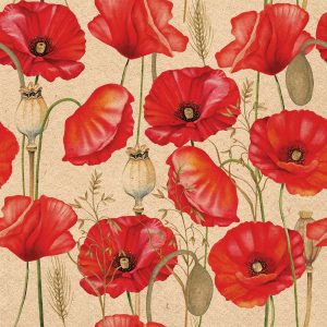 Lunch Napkin - Recycled Poppy All Over Nature