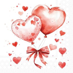 Lunch Napkin - Balloon Hearts
