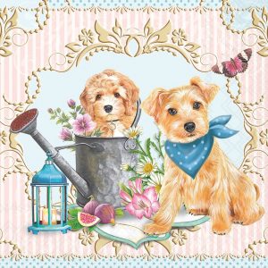 Lunch Napkin - Dogs In Garden