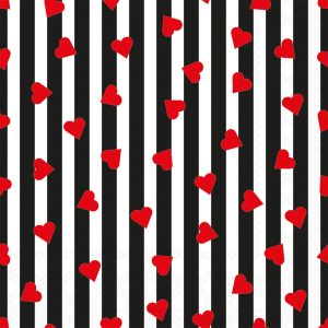 Lunch Napkin - Sprinkled Hearts BLACK