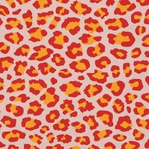Lunch Napkin - Leopard Pattern RED