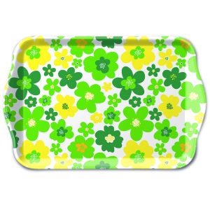TRAY - Flower Power GREEN (13 x 21cm)