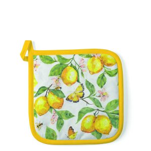 Pot Holder - Fresh Lemons WHITE