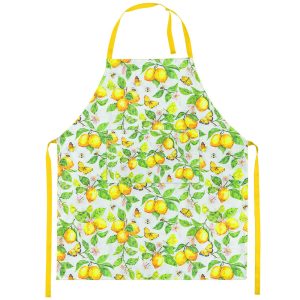 Kitchen Apron - Fresh Lemons WHITE
