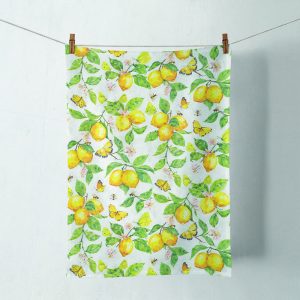 Kitchen Towel - Fresh Lemons WHITE