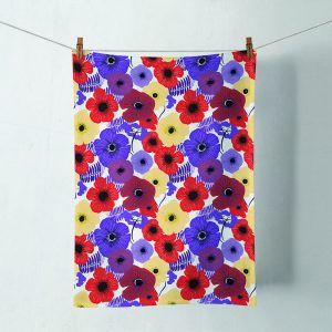 Kitchen Towel - Colourful Flowers Lila