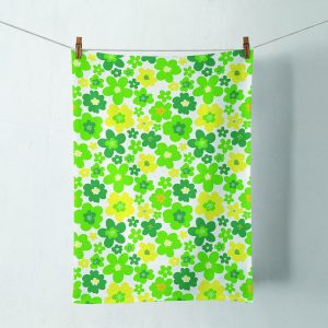 Kitchen Towel - Flower Power GREEN