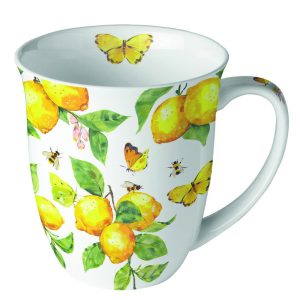MUG (Fine Bone China) - Fresh Lemons WHITE (400 mL)