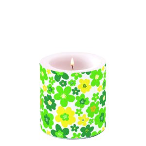 Candle SMALL - Flower Power GREEN