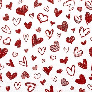 Cocktail Napkin - Hearts allover