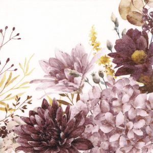 Lunch Napkin - Orla De Crisantemos Burgundy