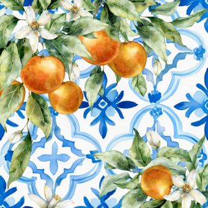 Lunch Napkin - Laranjas Em Azulejos