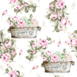 Lunch Napkin - Peony Flower Boxes