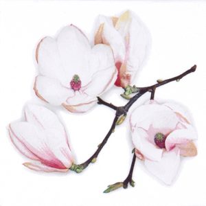 Lunch Napkin - White Magnolia WHITE