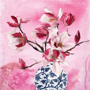 Lunch Napkin - Magnolias En Vase Chinois