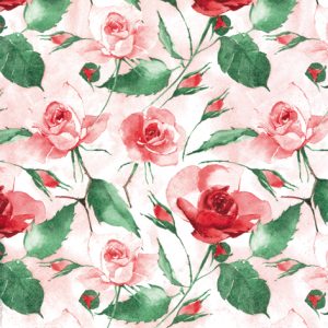 Lunch Napkin - Powdery Roses RED