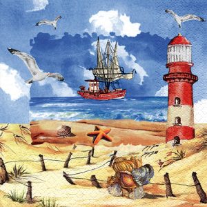 Lunch Napkin - Fishing On The Coast