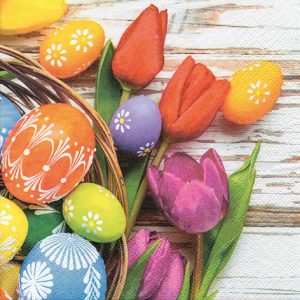 Lunch Napkin - Eggs & Tulips