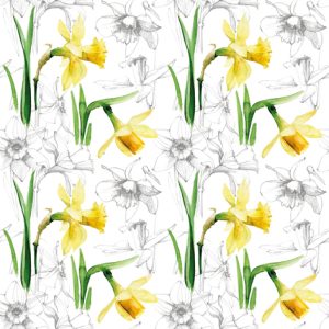 Lunch Napkin - Narcissus Sketch